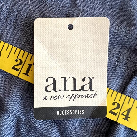 A.N.A Wrap Shawl Women OS Chambray Fringe Lagenlook Comfy Fall New Cottagecore - Picture 6 of 11